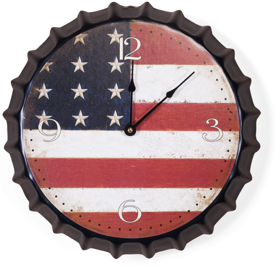 Часы настенные US Flag  Ø35 CM 1
