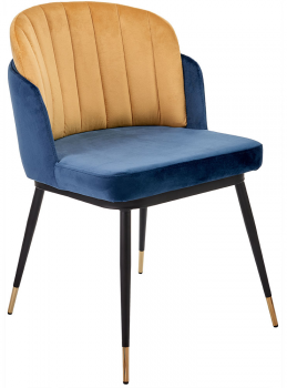Стул Peki 60X61X80 CM сине-горчичный
