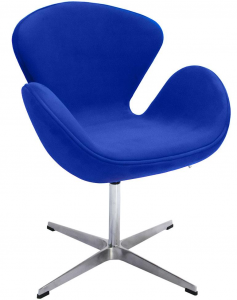 Кресло Swan Chair 70X61X80-96 CM синего цвета