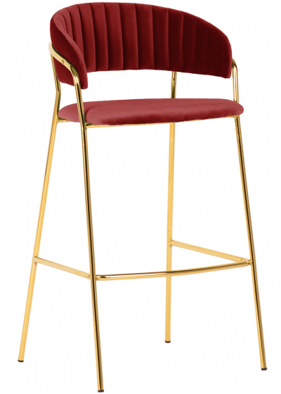Стул полубарный Turin 60X52X92 CM алый 1