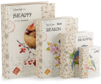 Набор шкатулок в виде книг Beauty 27X8X38 / 24X6X32 / 20X4X29 / 16X3X26 CM