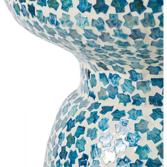 Столик с мозаикой из раковин устриц Lora 38X38X40 CM 3