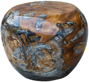 Столик из тика и эпоксидной смолы Shanti 40X40X40 CM