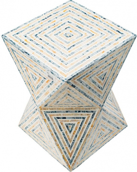 Столик украшенный раковинами устриц Versace 35X35X50 CM