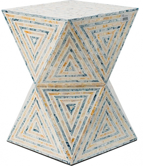 Столик украшенный раковинами устриц Versace 35X35X50 CM 1