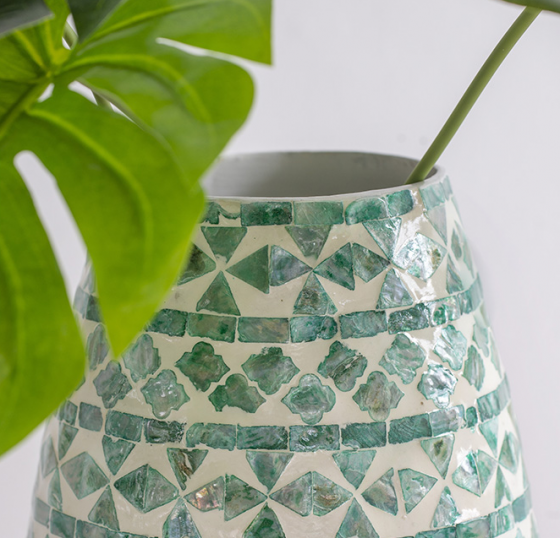 Ваза декорированная раковинами устриц Capiz 20X20X50 CM 5