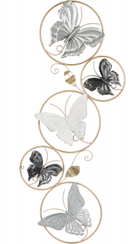 Панно из стали Butterflies 124X47 CM