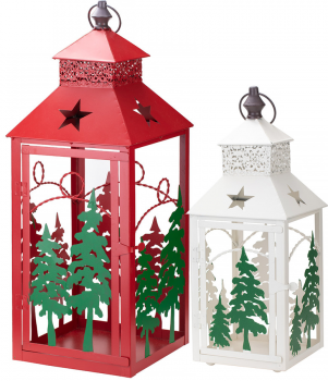Набор из двух фонарей под свечи Xmas 25X25X67 / 18X18X47 CM