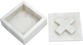 Шкатулка из мрамора Tic tac toe 10X10X5 CM