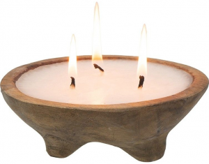 Свеча в деревянном подсвечнике Rumi 15X15X6 CM