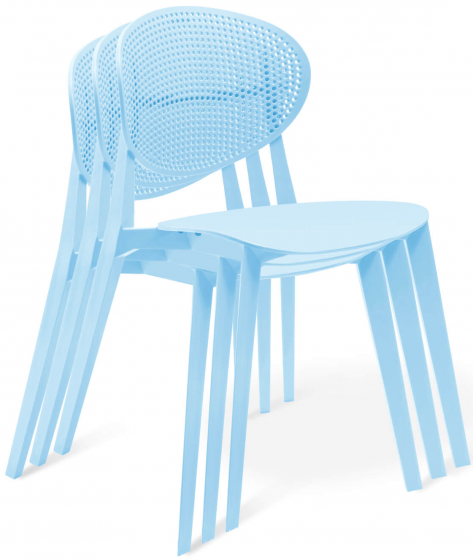 Пластиковый стул Luna 53X56X83 CM пастельно голубой 4