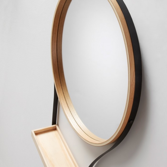 Круглое зеркало с полочкой Barlow 64X47X10 CM 2