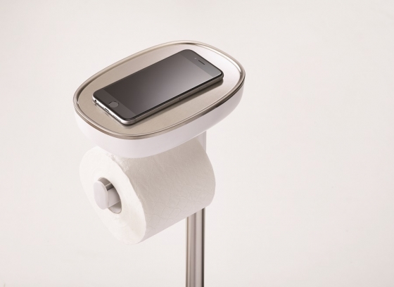 Набор держатель для туалетной бумаги с подносом easystore + ёршик для унитаза flex™ 8