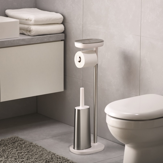 Набор держатель для туалетной бумаги с подносом easystore + ёршик для унитаза flex™ 2