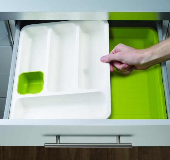Органайзер для столовых приборов drawerstore™ раздвижной белый/зеленый 5
