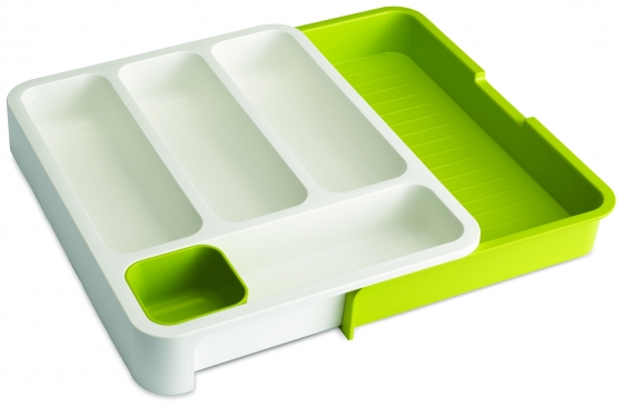Органайзер для столовых приборов drawerstore™ раздвижной белый/зеленый 3