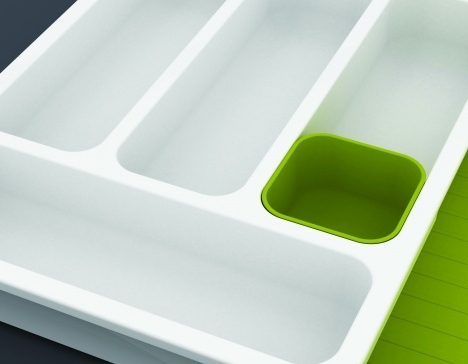 Органайзер для столовых приборов drawerstore™ раздвижной белый/зеленый 2