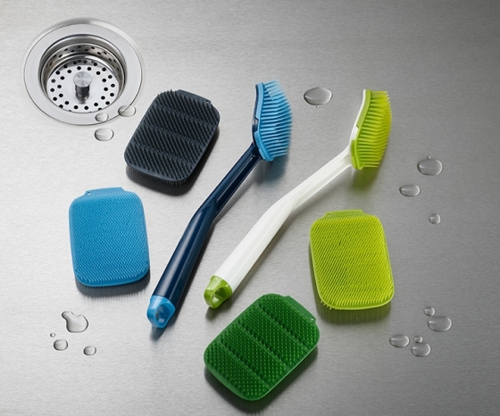 Щетка для мытья посуды cleantech с запасной насадкой синяя 5