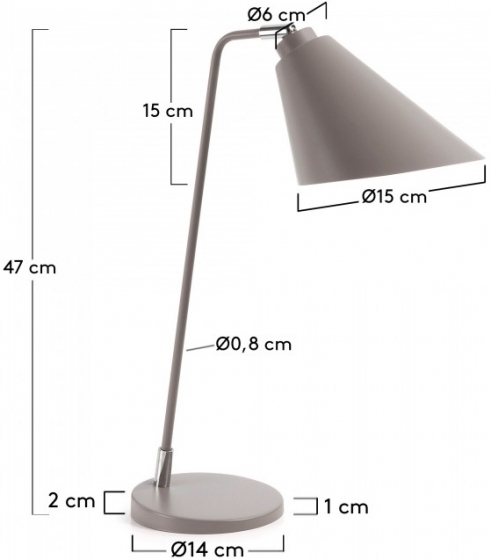 Настольная лампа Priti 30X15X47 CM серая 4