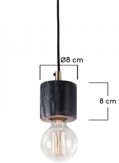 Подвесной светильник мраморный Calpac 11X7X7 CM черный 9