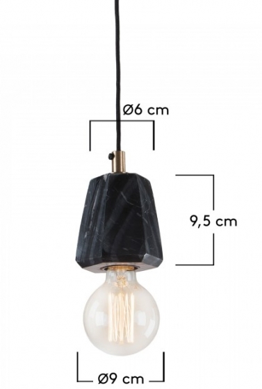 Подвесной светильник мраморный Bunt 12X9X9 CM черный 10
