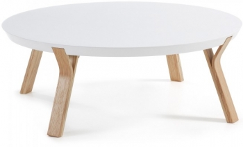 Кофейный столик на каркасе из ясеня Solid 90X90X32 CM белый