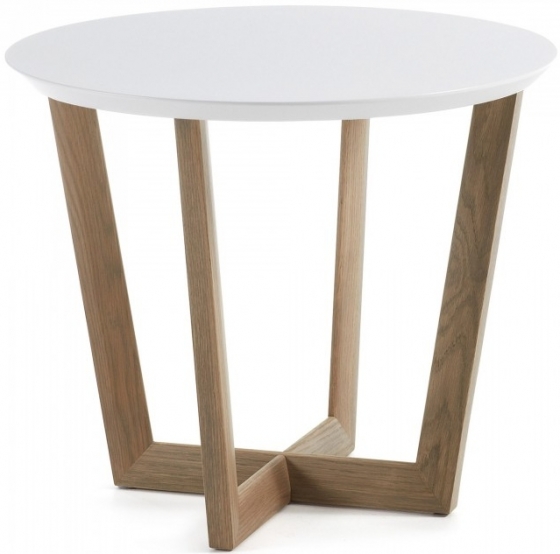 Кофейный столик на каркасе из дуба Rondo 60X60X50 CM серый 1