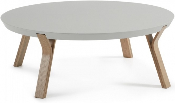 Кофейный столик на дубовом каркасе Solid 90X90X32 CM серый 1