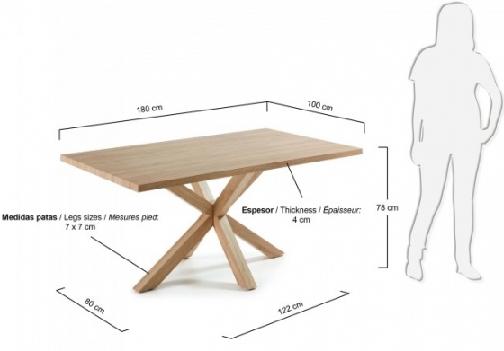 Стол Arya 180X100X78 CM со столешницей из МДФ 5