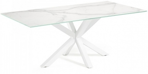 Стол Arya 160X90X78 CM белые ножки белая керамическая столешница