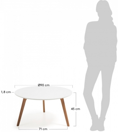 Cтолик с ножками из американского дуба Brick 90X90X45 CM 4