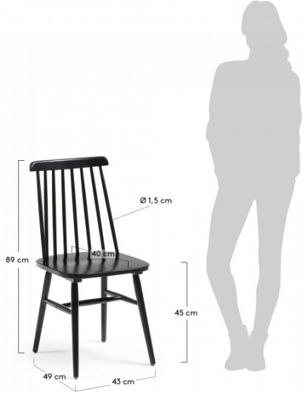 Стул Kristie 89X49X43 CM чёрный 7
