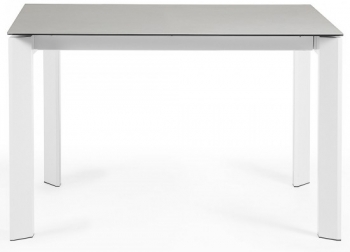 Раскладной стол Atta 120-180X80X76 CM светло серый на белом каркасе