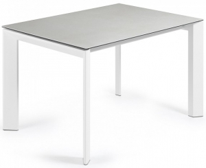 Раскладной стол Atta 120-180X80X76 CM светло серый на белом каркасе