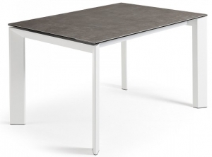Раскладной стол Atta 120-180X80X76 CM серый на белом каркасе