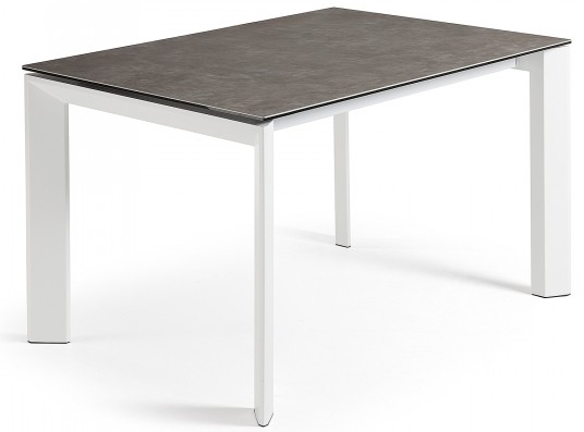 Раскладной стол Atta 120-180X80X76 CM серый на белом каркасе 1