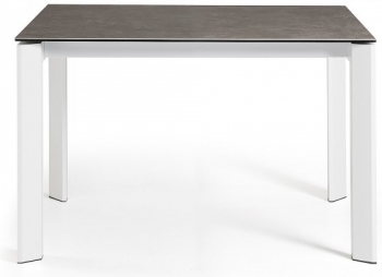 Раскладной стол Atta 120-180X80X76 CM серый на белом каркасе