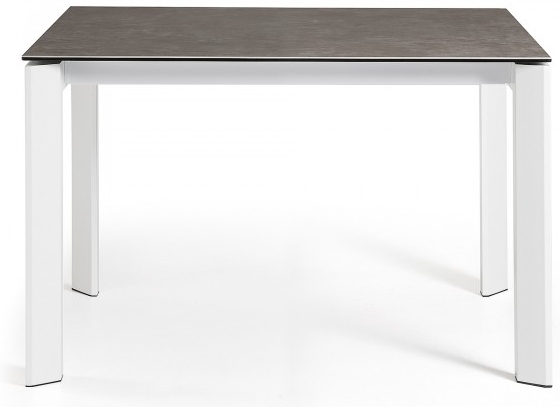 Раскладной стол Atta 120-180X80X76 CM серый на белом каркасе 3