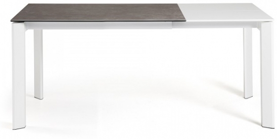 Раскладной стол Atta 120-180X80X76 CM серый на белом каркасе 4