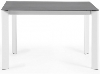 Раскладной стол Atta 120-180X80X76 CM тёмно серый на белом каркасе