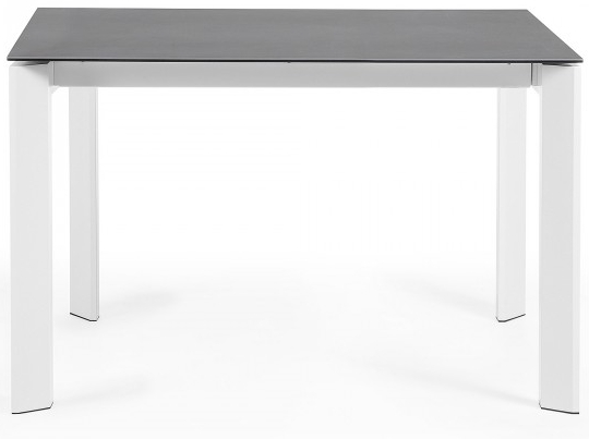 Раскладной стол Atta 120-180X80X76 CM тёмно серый на белом каркасе 3