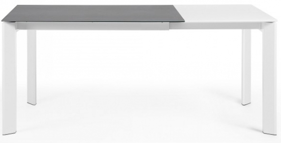 Раскладной стол Atta 120-180X80X76 CM тёмно серый на белом каркасе 4