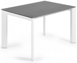 Раскладной стол Atta 120-180X80X76 CM тёмно серый на белом каркасе