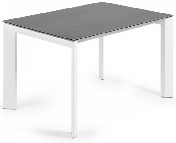 Раскладной стол Atta 120-180X80X76 CM тёмно серый на белом каркасе 1
