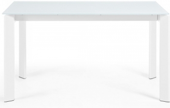 Раскладной стол Atta 140-200X90X76 CM с стеклянной белой столешницей