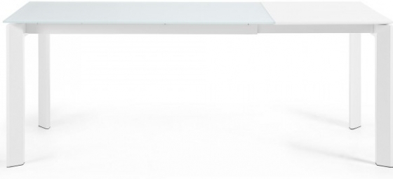 Раскладной стол Atta 140-200X90X76 CM с стеклянной белой столешницей 4