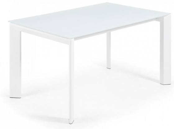Раскладной стол Atta 140-200X90X76 CM с стеклянной белой столешницей 1