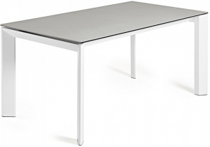 Раздвижной стол Atta 160-220X90X76 белые ножки светло серая керамическая столешница