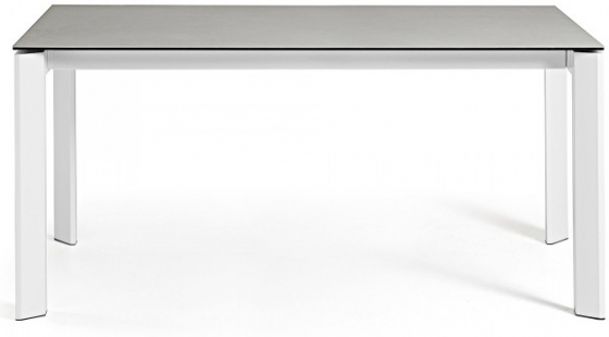 Раздвижной стол Atta 160-220X90X76 белые ножки светло серая керамическая столешница 3