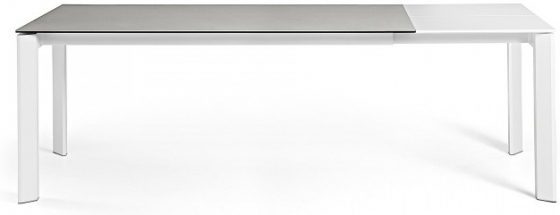 Раздвижной стол Atta 160-220X90X76 белые ножки светло серая керамическая столешница 4